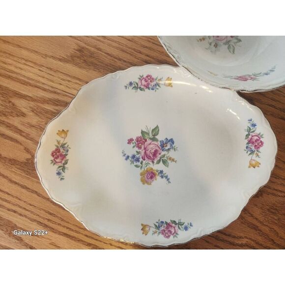 China serving bowl and oval platter,  vintage - Picture 4 of 7